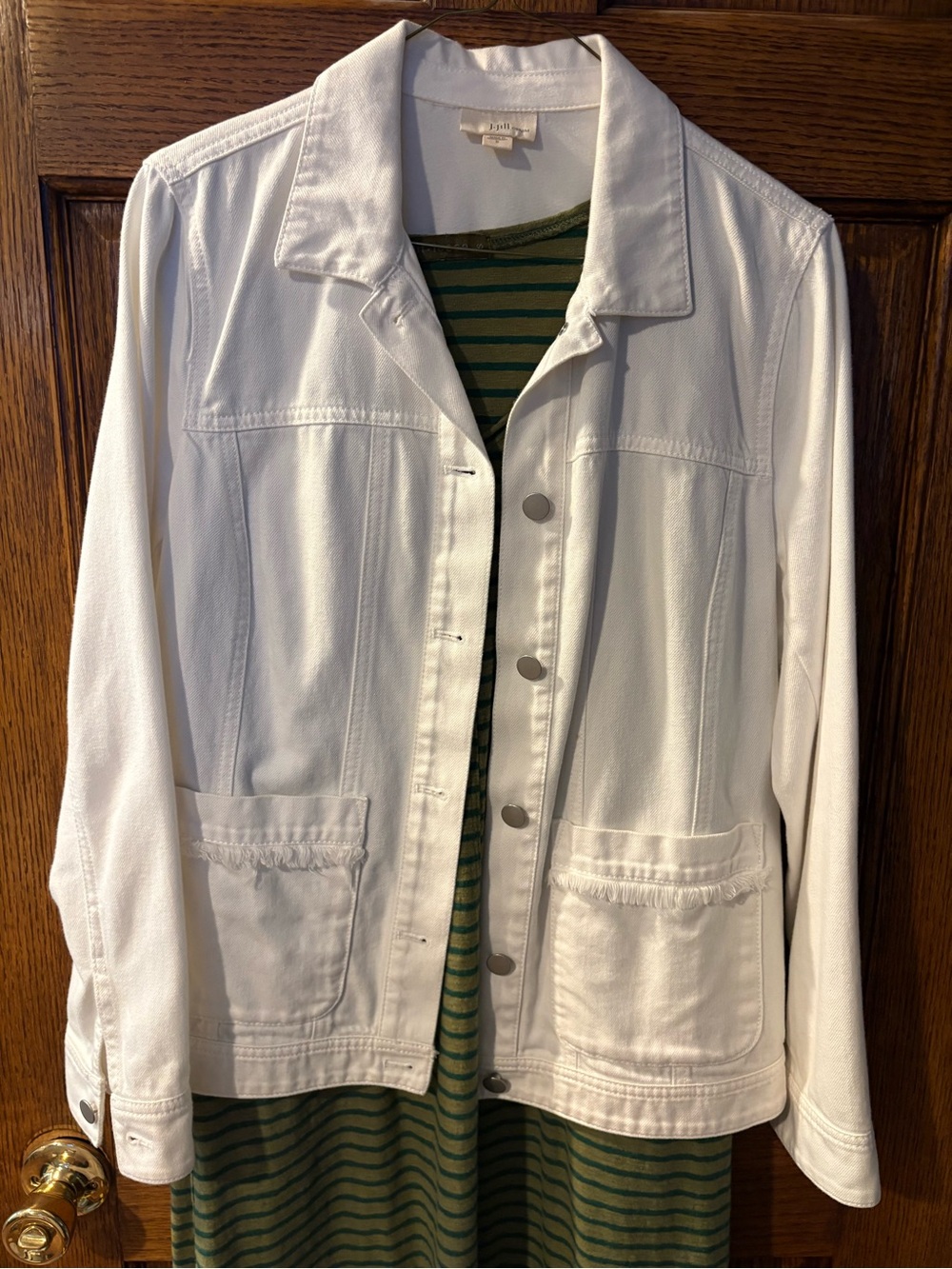 J. Jill White Button-Front Jean Jacket
